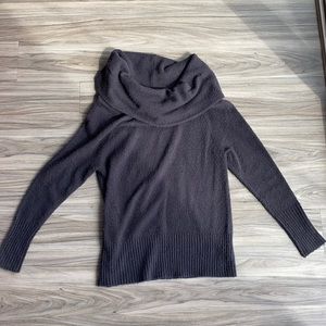 Women’s Black Off-Shoulder Cowl Neck Soft Knit Sweater